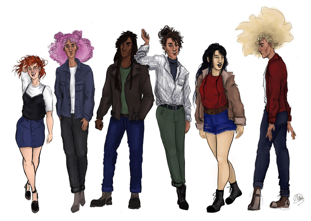 Dakota and Friends- Sketch Progression